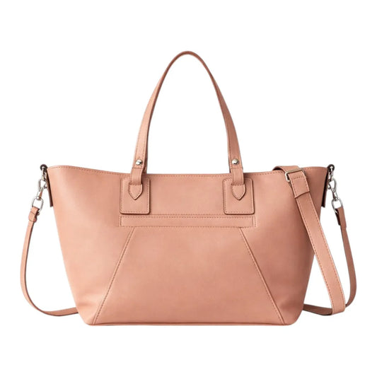 Yerix Elegant Peach PU Leather Tote Shoulder Bag for Women