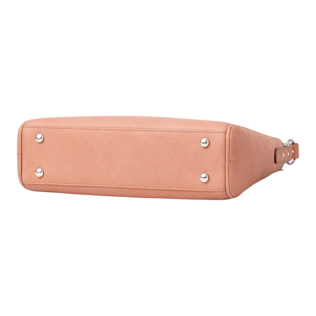 Yerix Elegant Peach PU Leather Tote Shoulder Bag for Women